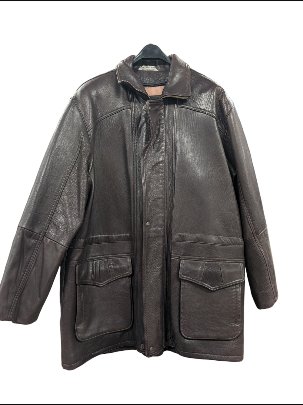 Men's Dark Brown Leather Jacket Bod & Christensen Couture Size L Made In Canada